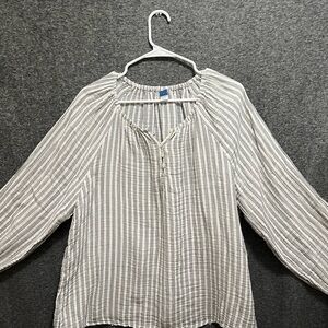 Old Navy Gray Striped Womens Blouse